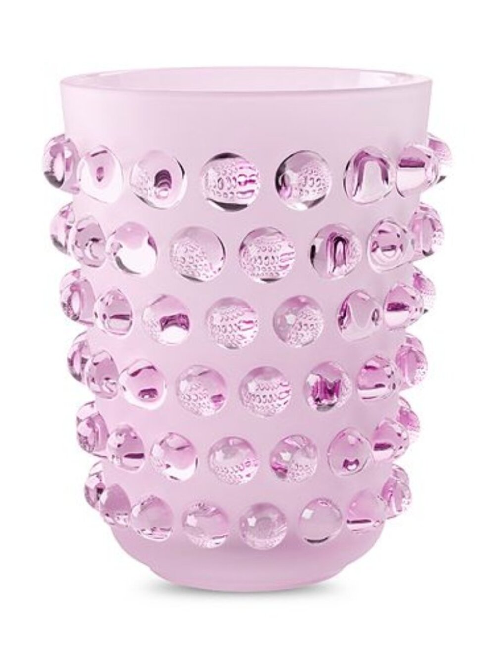 Lalique Mossi Vase, Pink Luster  NEW